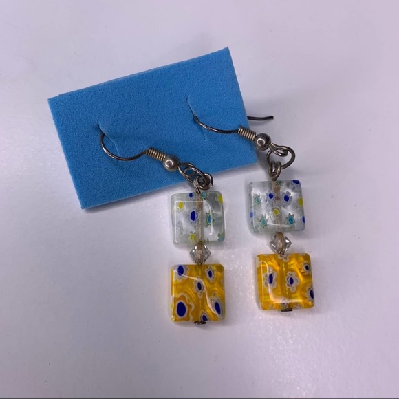 NEW South American Art-Glass Earrings - Picture 1 of 3